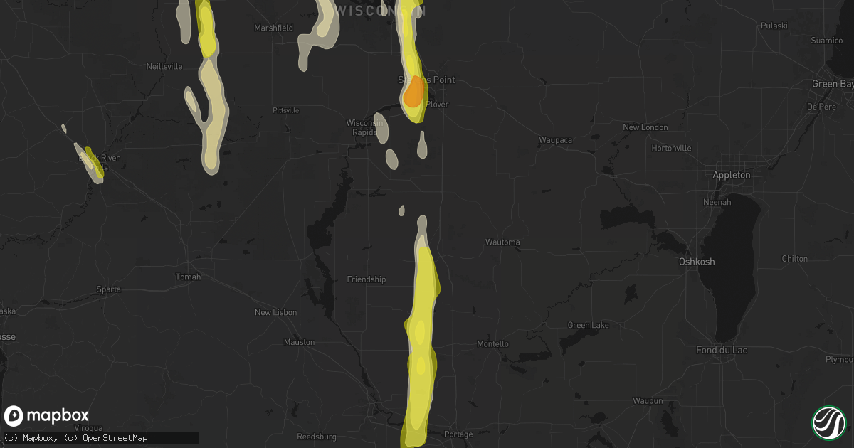 Hail map in Hancock, WI on May 27, 2026