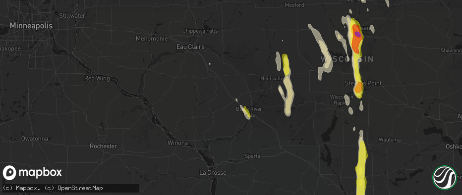 Hail map in Hixton, WI on May 27, 2026