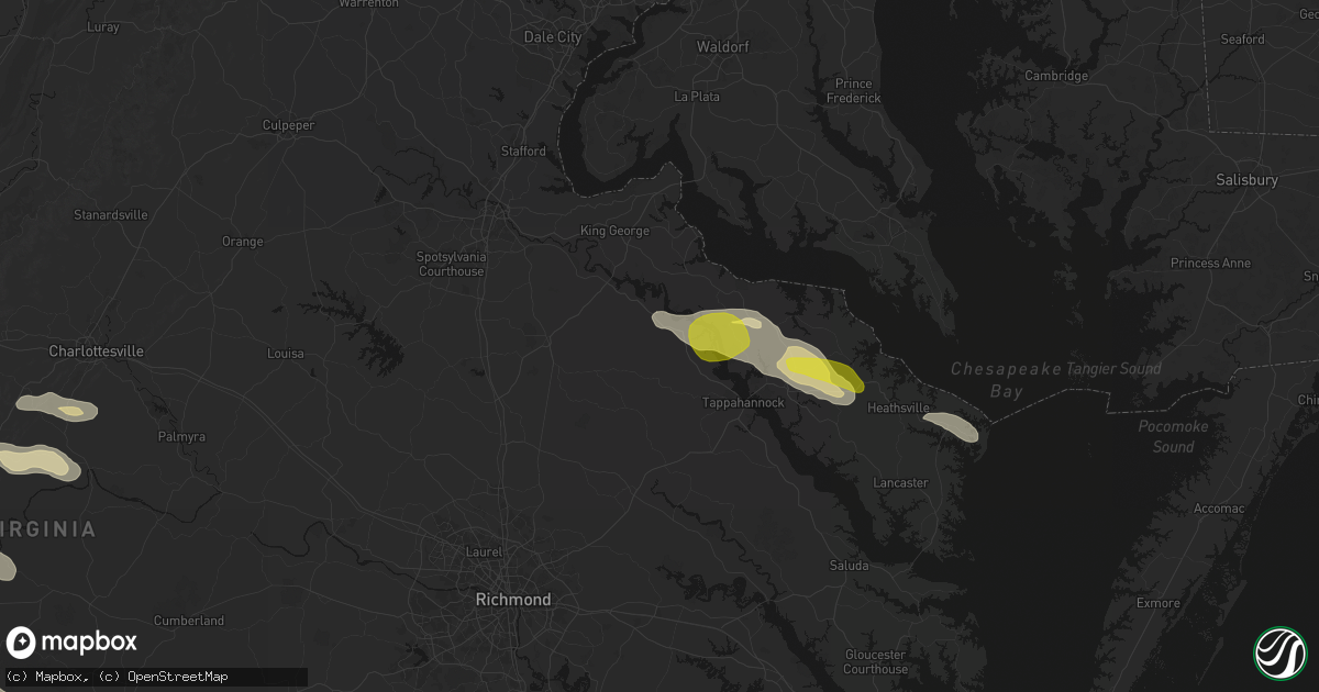 Hail map in Hustle, VA on May 27, 2026