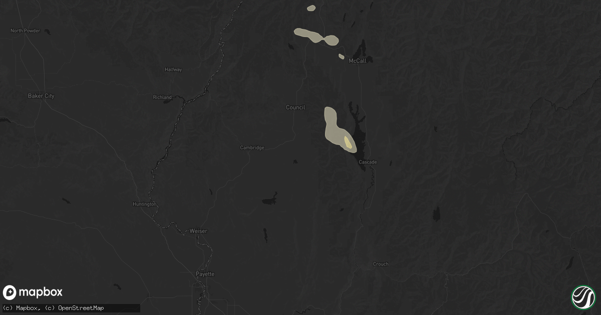 Hail map in Indian Valley, ID on May 27, 2026