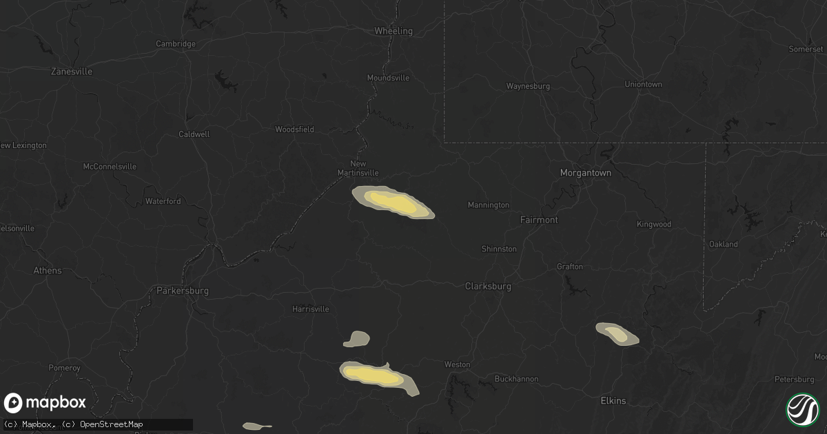 Hail map in Jacksonburg, WV on May 27, 2026