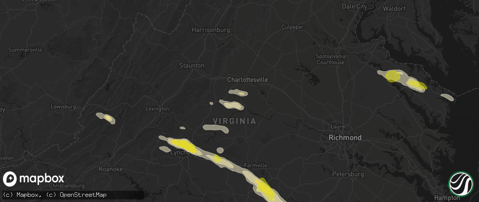 Hail map in Keene, VA on May 27, 2026