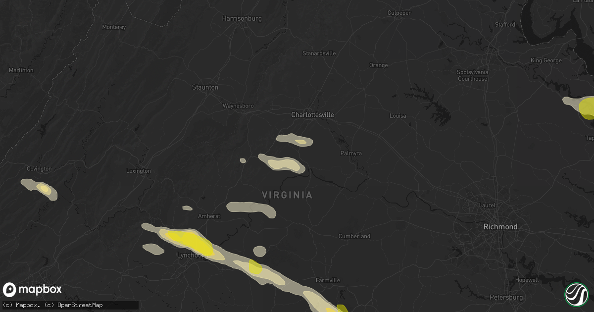 Hail map in Keene, VA on May 27, 2026