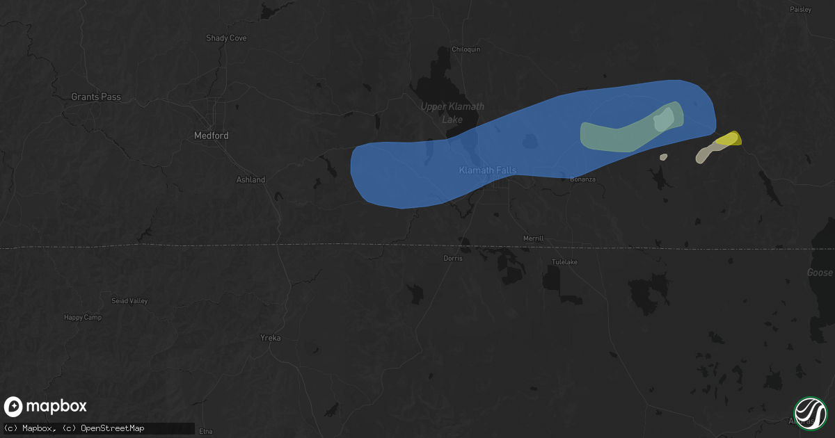 Hail map in Keno, OR on May 27, 2026