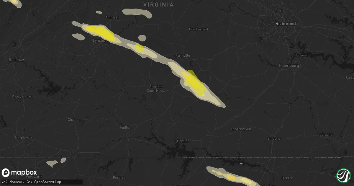 Hail map in Keysville, VA on May 27, 2026