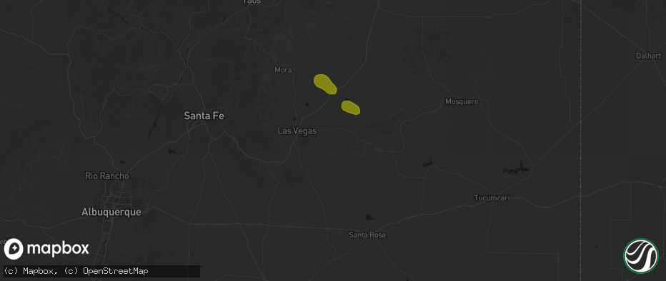 Hail map in Las Vegas, NM on May 27, 2026