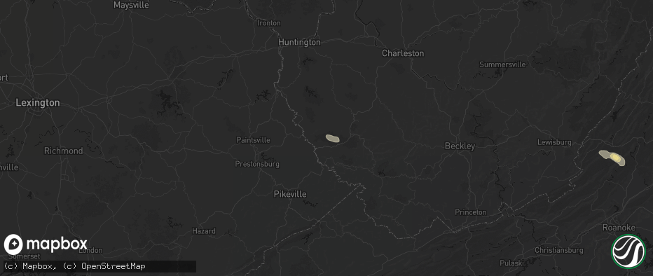 Hail map in Lenore, WV on May 27, 2026