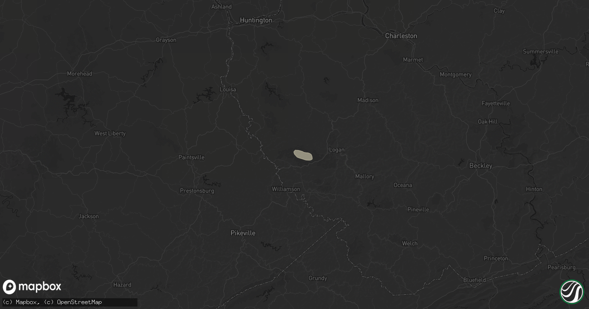 Hail map in Lenore, WV on May 27, 2026
