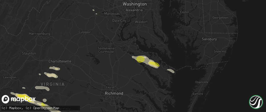 Hail map in Loretto, VA on May 27, 2026