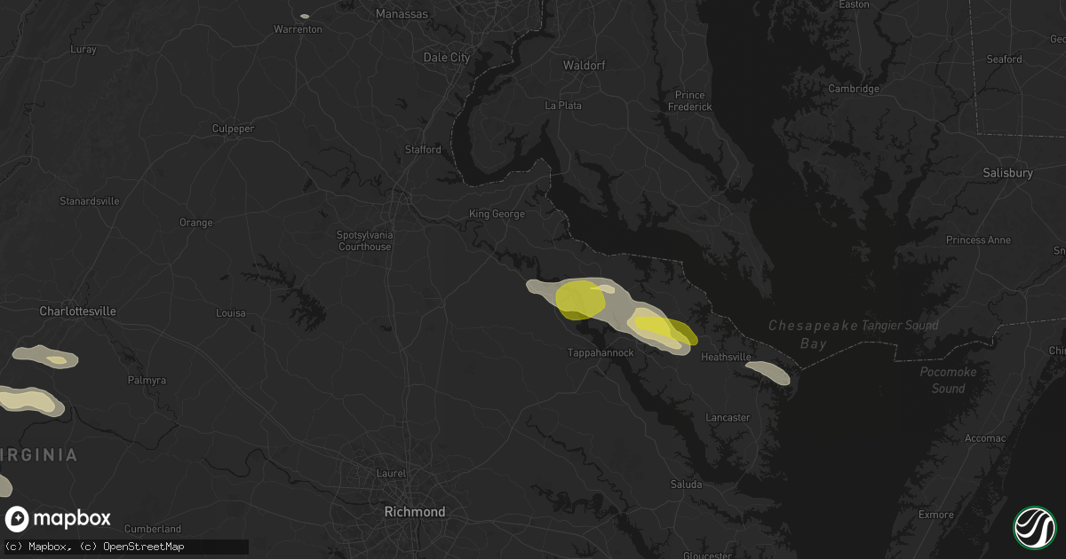 Hail map in Loretto, VA on May 27, 2026