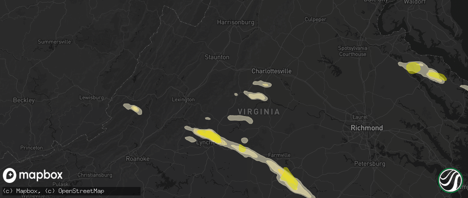 Hail map in Lovingston, VA on May 27, 2026