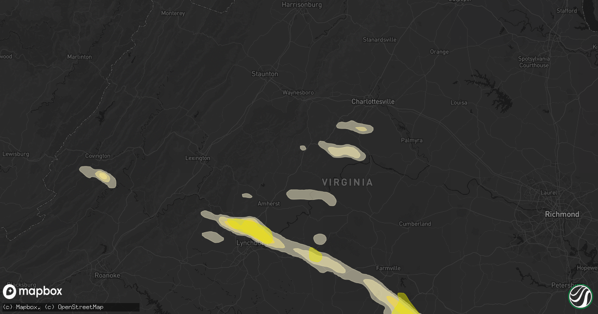 Hail map in Lovingston, VA on May 27, 2026