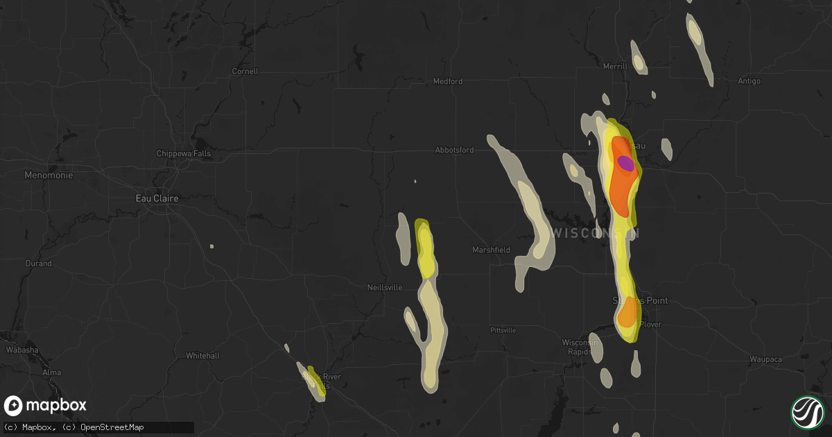 Hail map in Loyal, WI on May 27, 2026