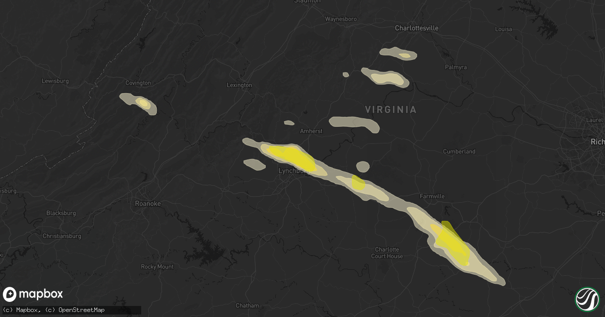 Hail map in Madison Heights, VA on May 27, 2026