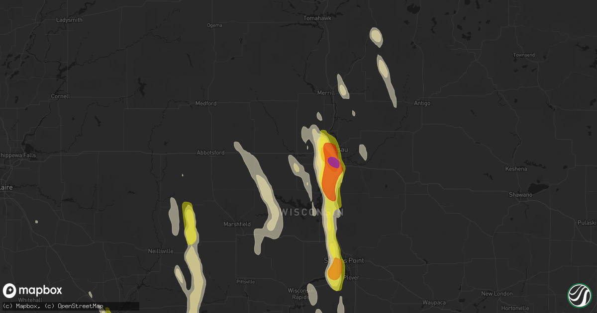 Hail map in Marathon, WI on May 27, 2026