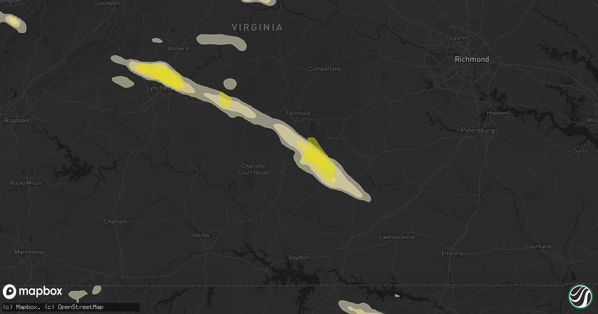 Hail map in Meherrin, VA on May 27, 2026