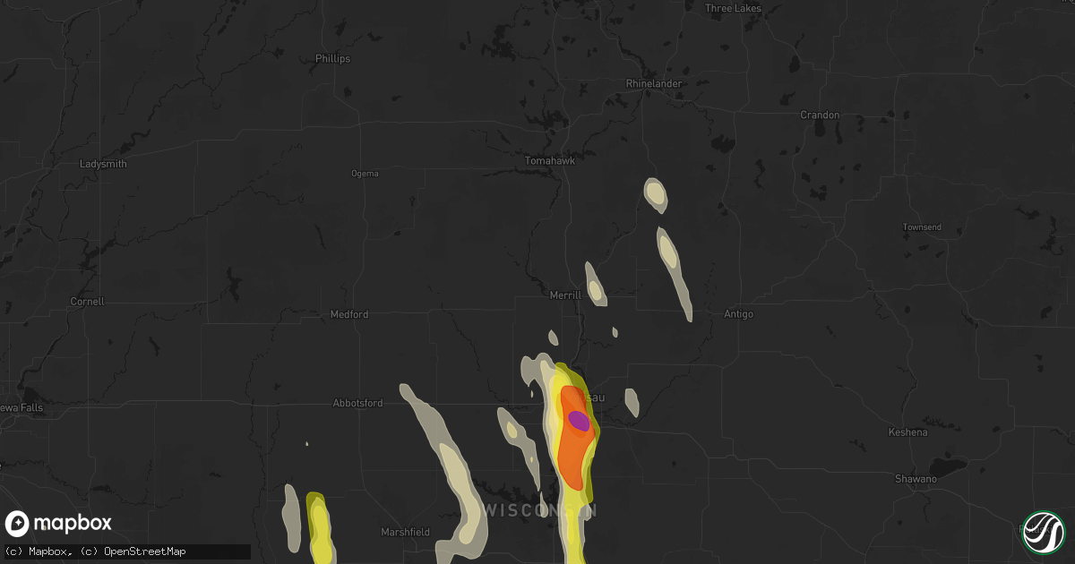 Hail map in Merrill, WI on May 27, 2026