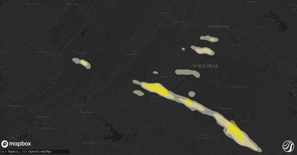 Hail map in Monroe, VA on May 27, 2026