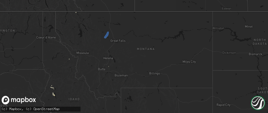 Hail map in Montana on May 27, 2026
