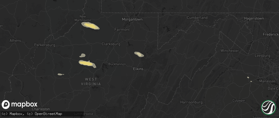 Hail map in Montrose, WV on May 27, 2026