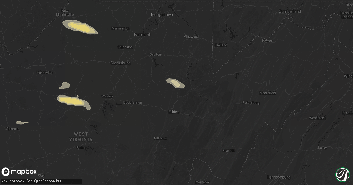 Hail map in Montrose, WV on May 27, 2026