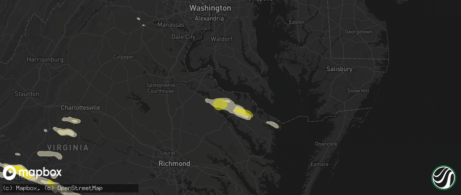 Hail map in Montross, VA on May 27, 2026