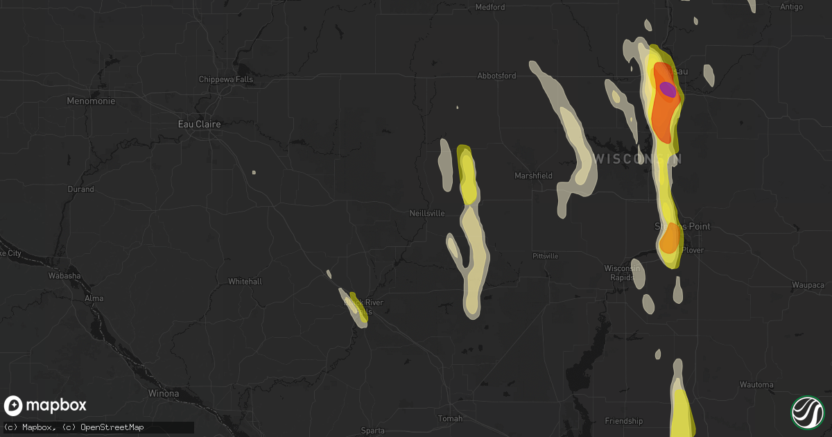 Hail map in Neillsville, WI on May 27, 2026