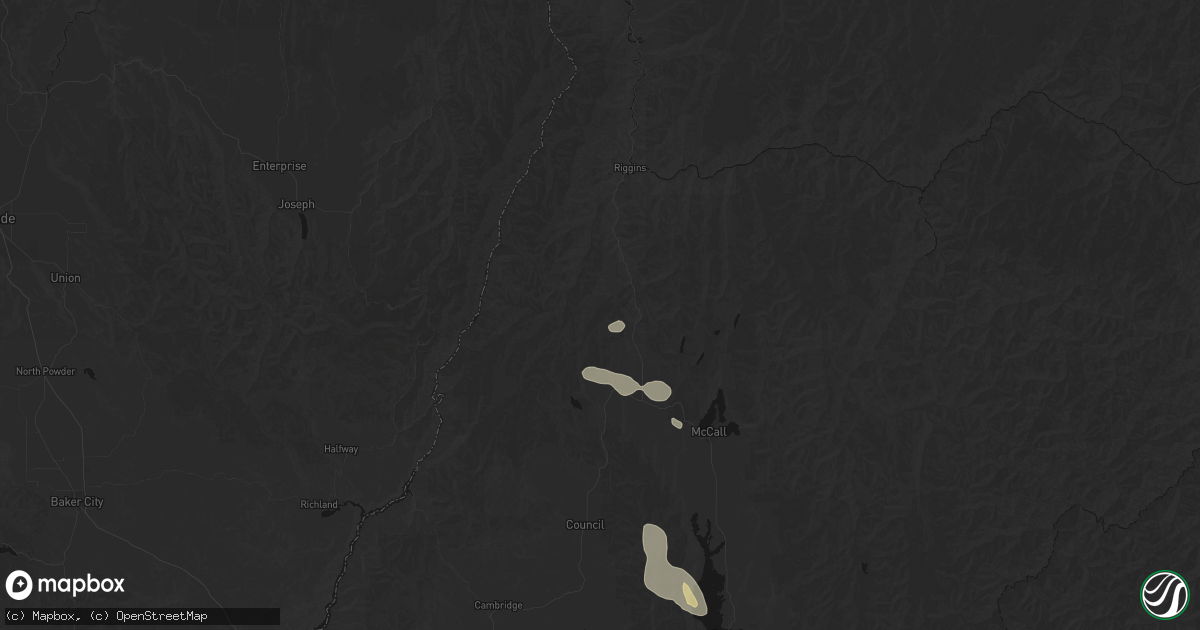 Hail map in New Meadows, ID on May 27, 2026