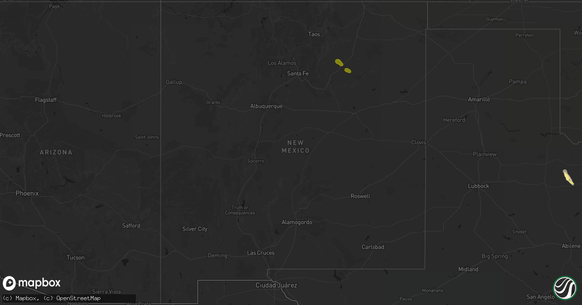 Hail map in New Mexico on May 27, 2026