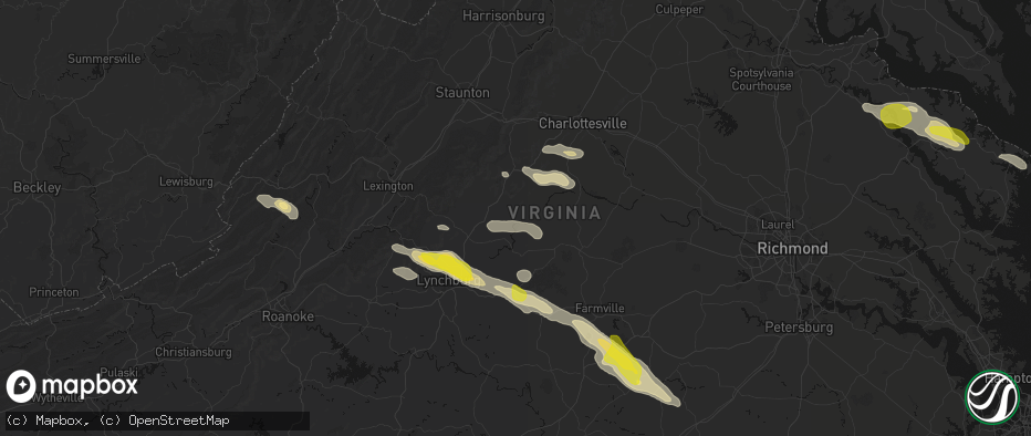 Hail map in Norwood, VA on May 27, 2026