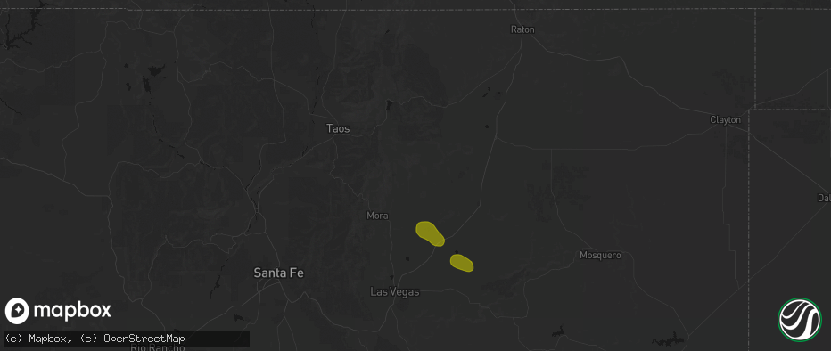 Hail map in Ocate, NM on May 27, 2026