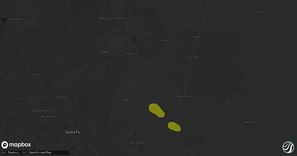 Hail map in Ocate, NM on May 27, 2026