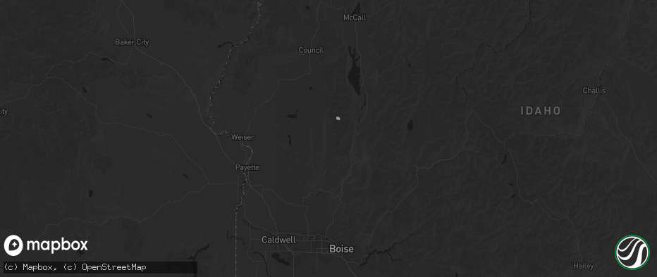 Hail map in Ola, ID on May 27, 2026