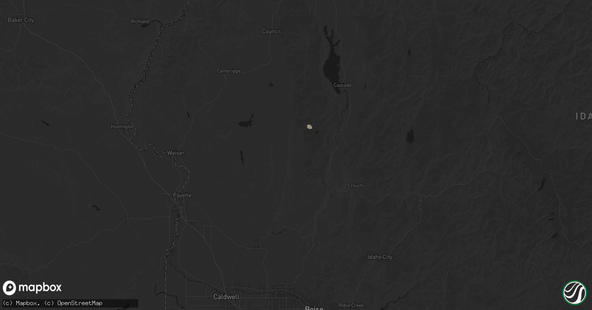 Hail map in Ola, ID on May 27, 2026