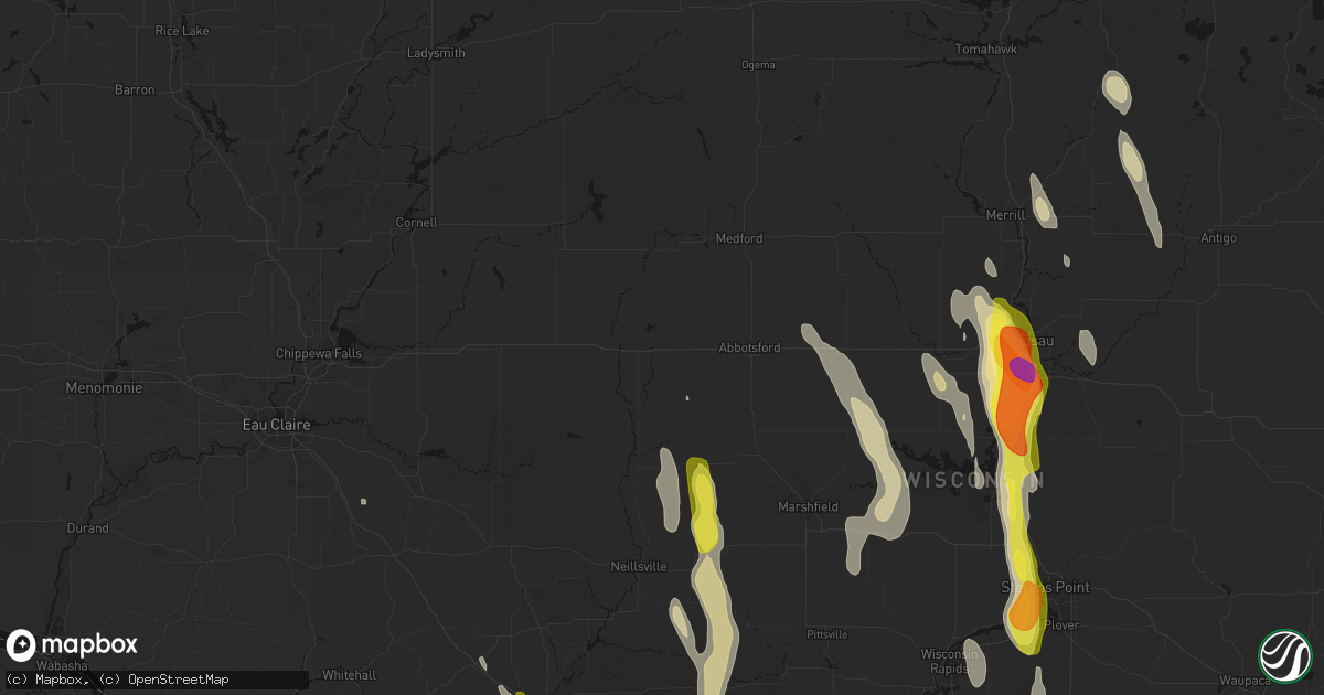 Hail map in Owen, WI on May 27, 2026