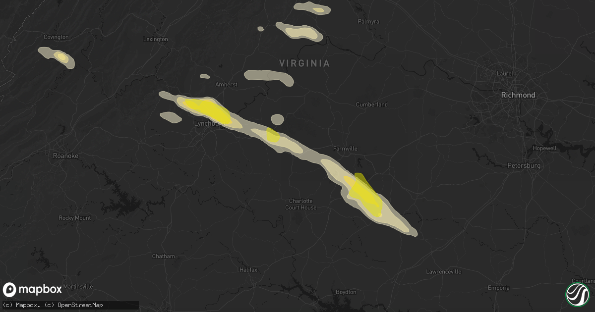 Hail map in Pamplin, VA on May 27, 2026