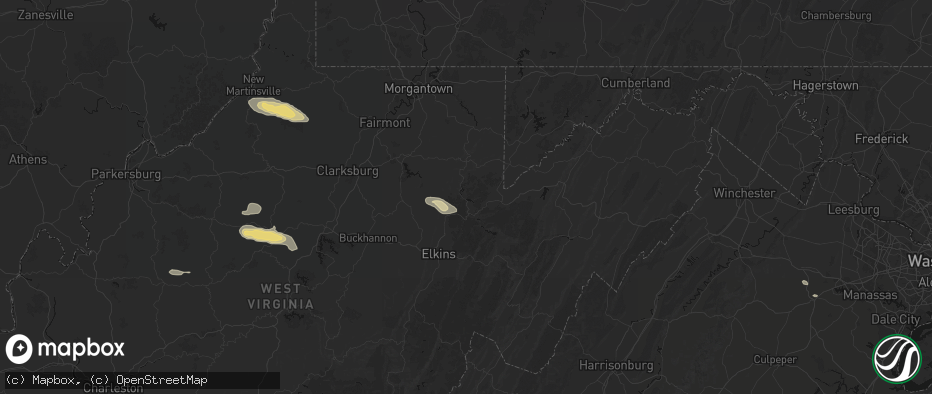 Hail map in Parsons, WV on May 27, 2026