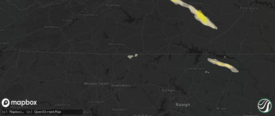 Hail map in Pelham, NC on May 27, 2026