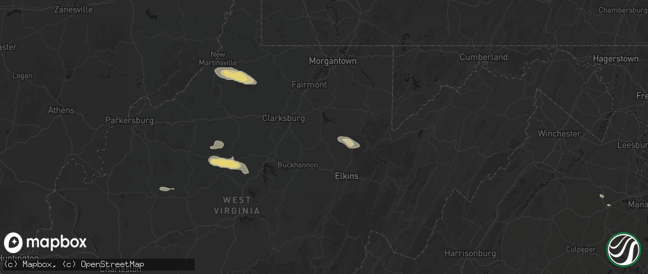 Hail map in Philippi, WV on May 27, 2026