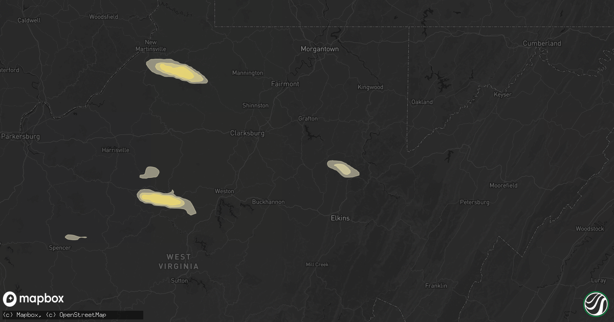 Hail map in Philippi, WV on May 27, 2026
