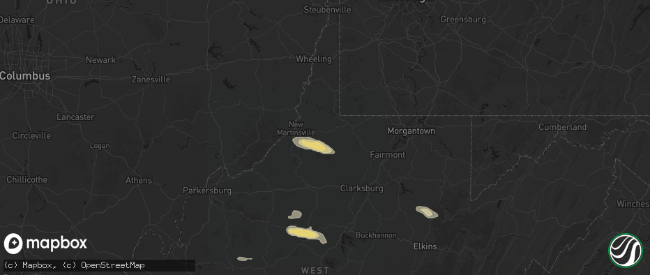 Hail map in Pine Grove, WV on May 27, 2026