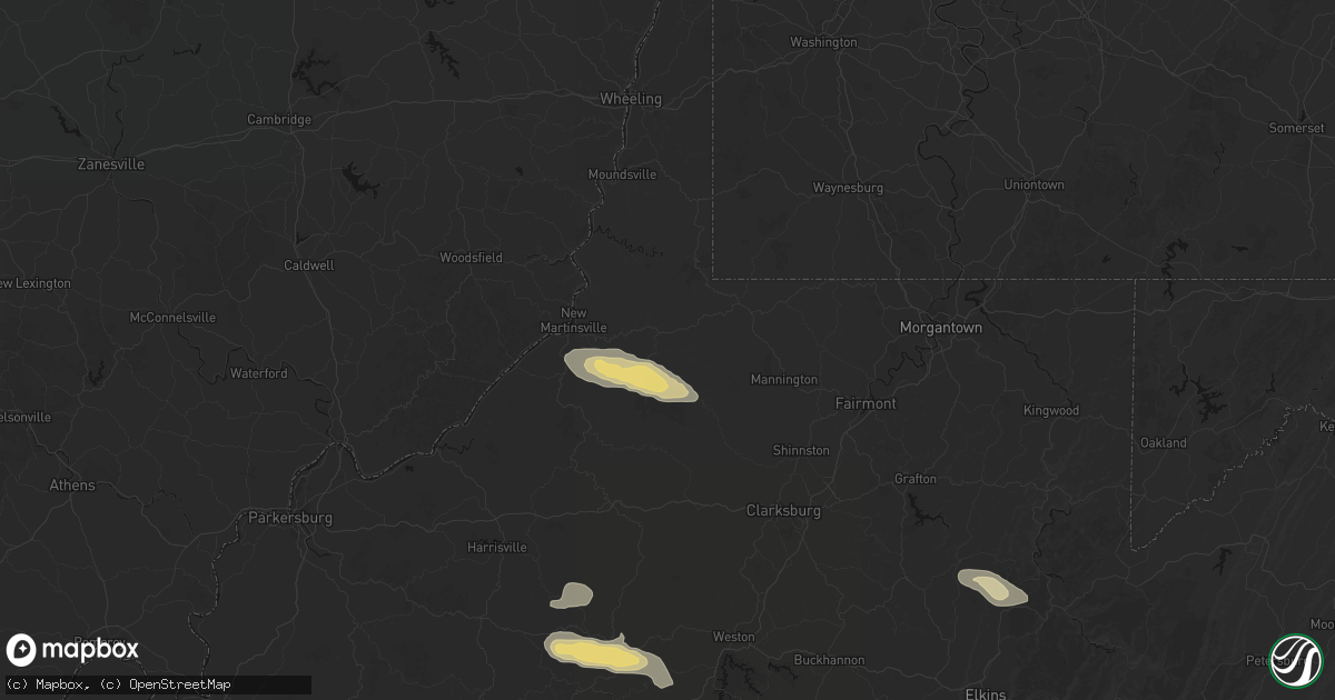 Hail map in Pine Grove, WV on May 27, 2026