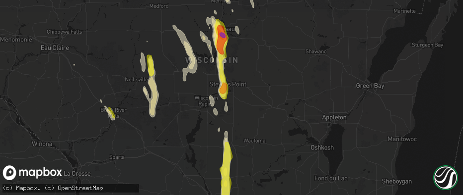 Hail map in Plover, WI on May 27, 2026