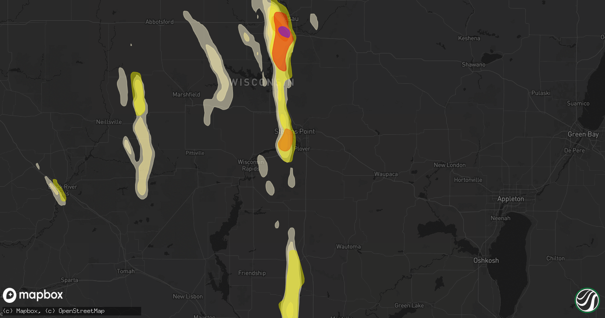 Hail map in Plover, WI on May 27, 2026