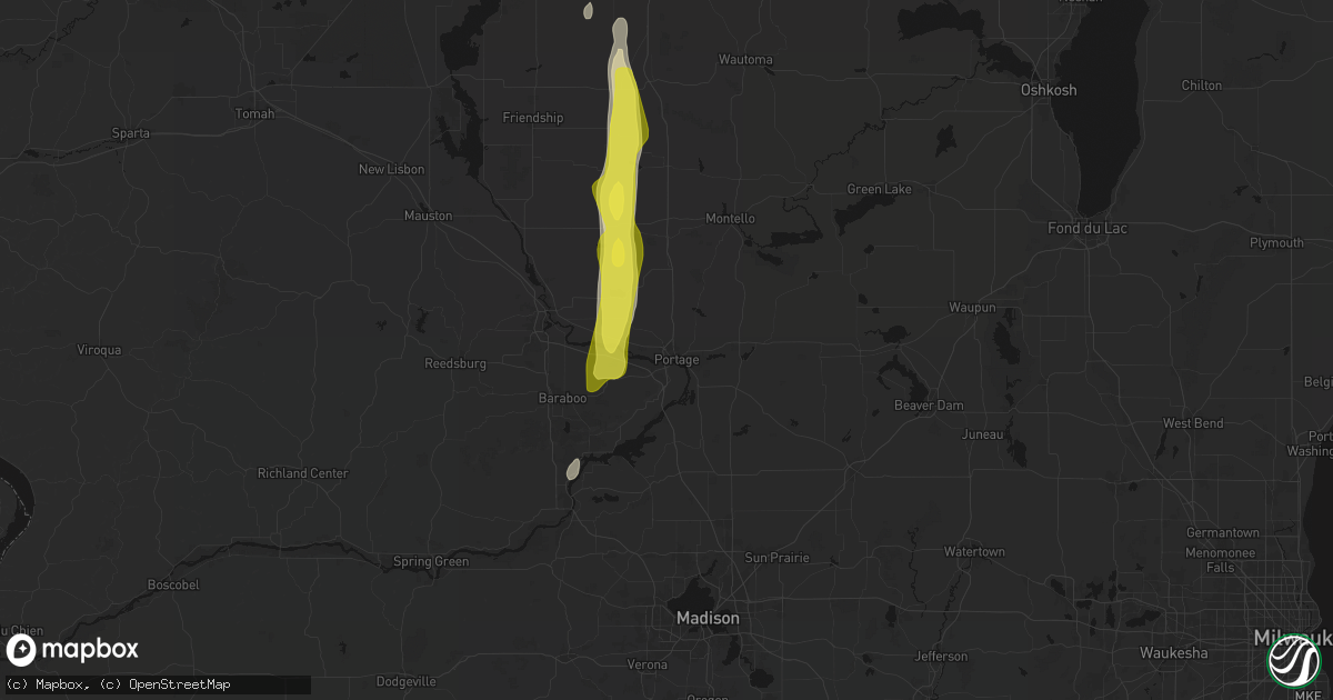 Hail map in Portage, WI on May 27, 2026