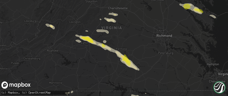 Hail map in Prospect, VA on May 27, 2026