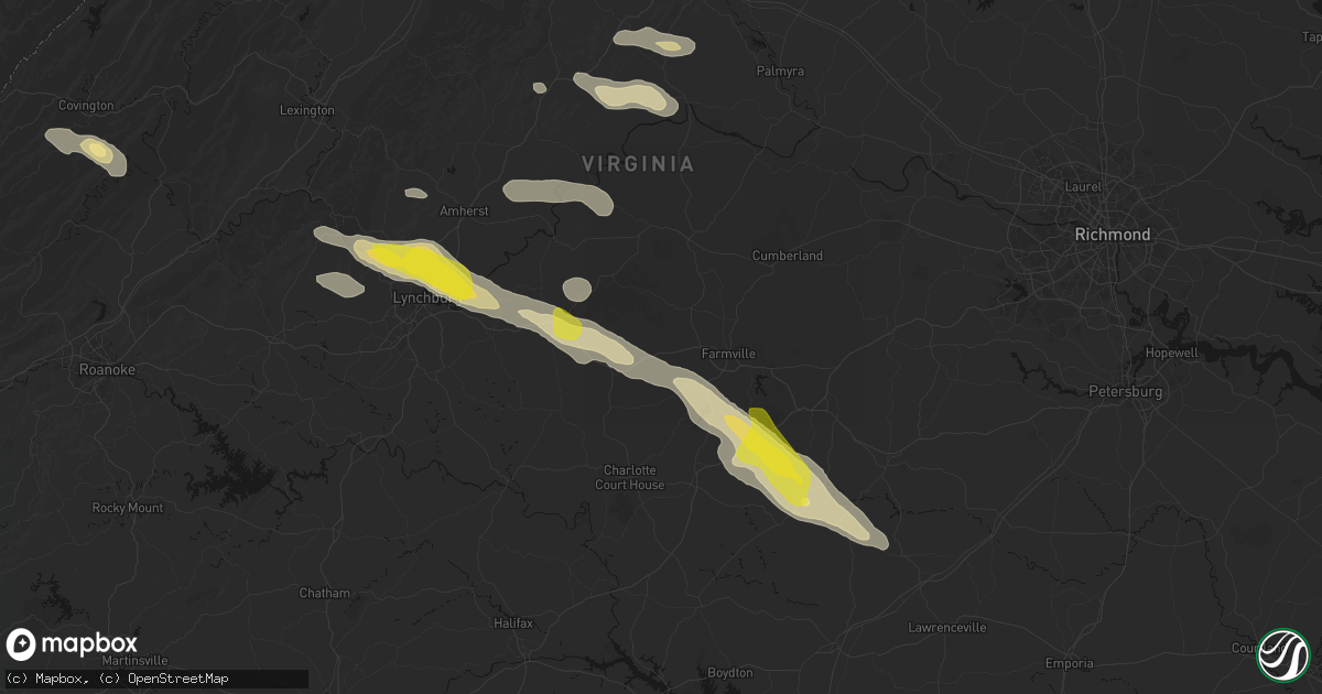 Hail map in Prospect, VA on May 27, 2026