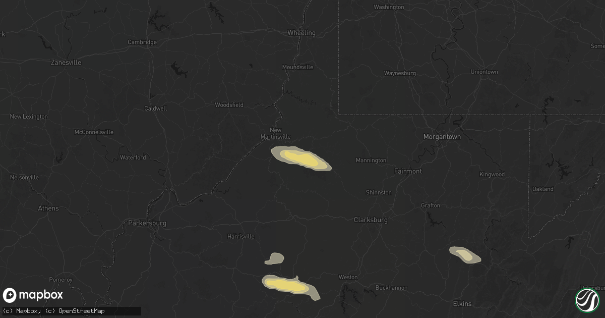 Hail map in Reader, WV on May 27, 2026