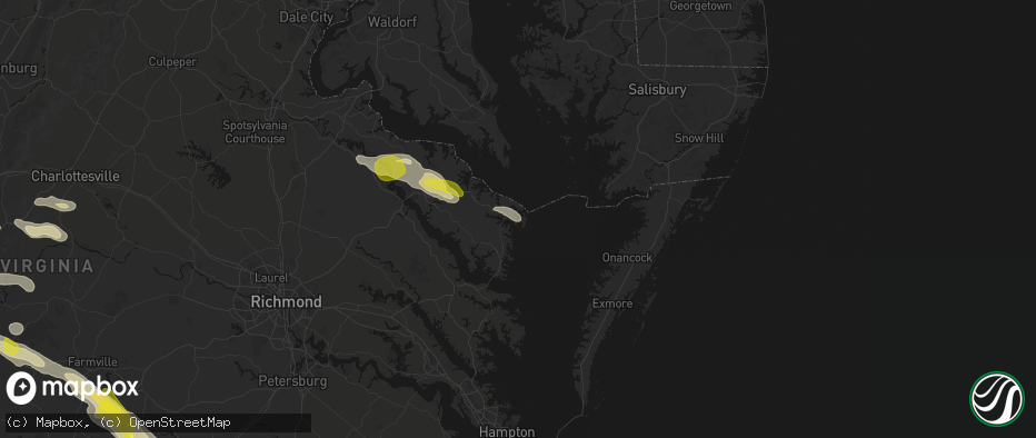 Hail map in Reedville, VA on May 27, 2026
