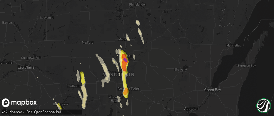 Hail map in Ringle, WI on May 27, 2026